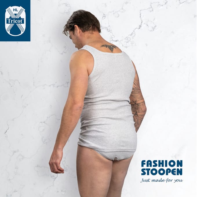 HL Tricot - Heren singlet/onderhemd - Maat 5XL - Mannen - GRIJS -