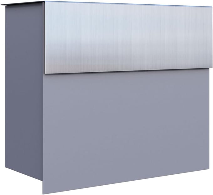 Wandbrievenbus Molto - Stijlvol Postvak - Veilig Post Opslaan - Modern Design - 45x37x18 cm - Grijs Metallic