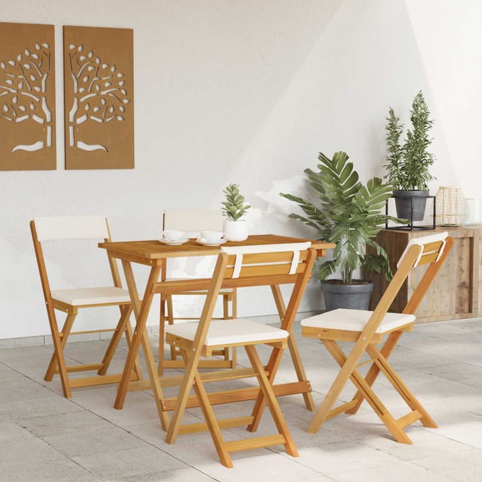 vidaXL - Bistrostoelen - voor - buiten - 4 - st - Crèmewit