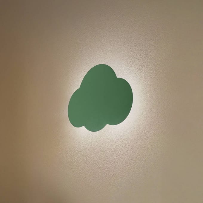 TK Lighting Wandlamp Cloud, groen, metaal, 38 cm breed, 2-lamps, G9