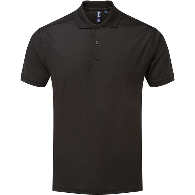 Premier Heren Coolchecker Pique Poloshirt (Zwart)