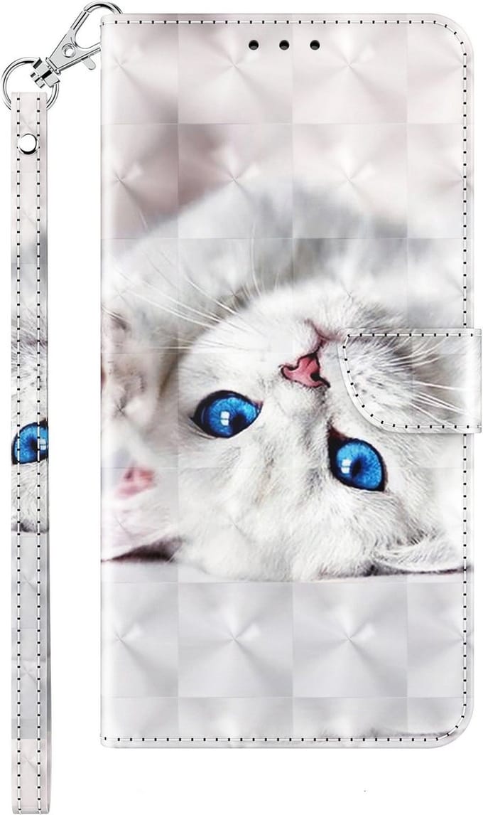 Cityhoesje-iPhone X / XS – Bookcase – Print 3D katten – incl. Pasjeshouder