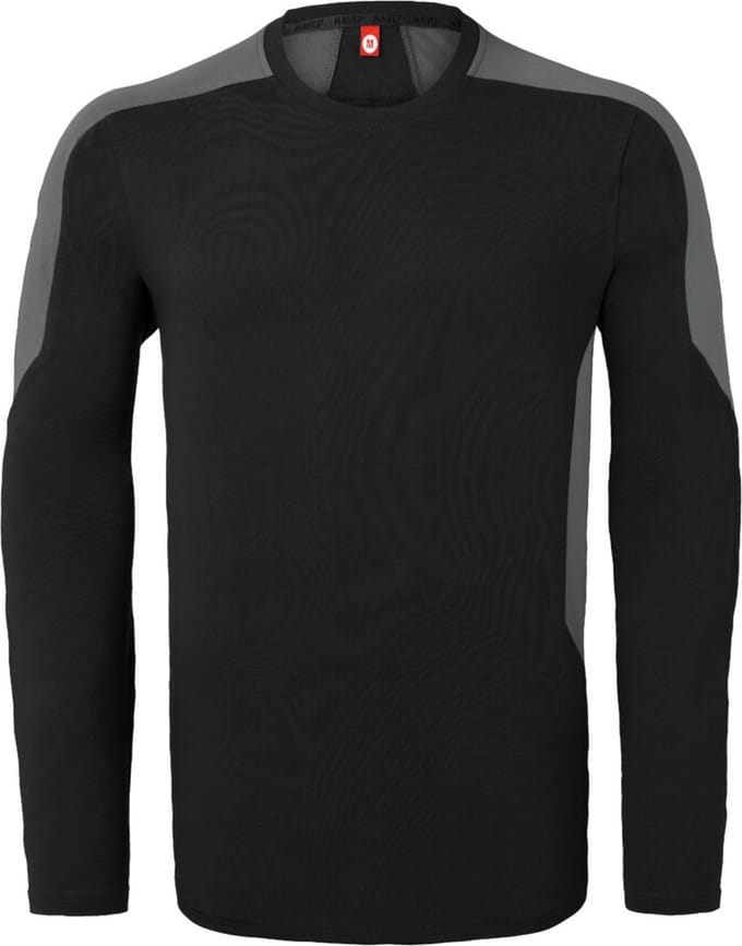 HAVEP T-shirt lange mouw Bicolor 10073 - Zwart/Charcoal - M