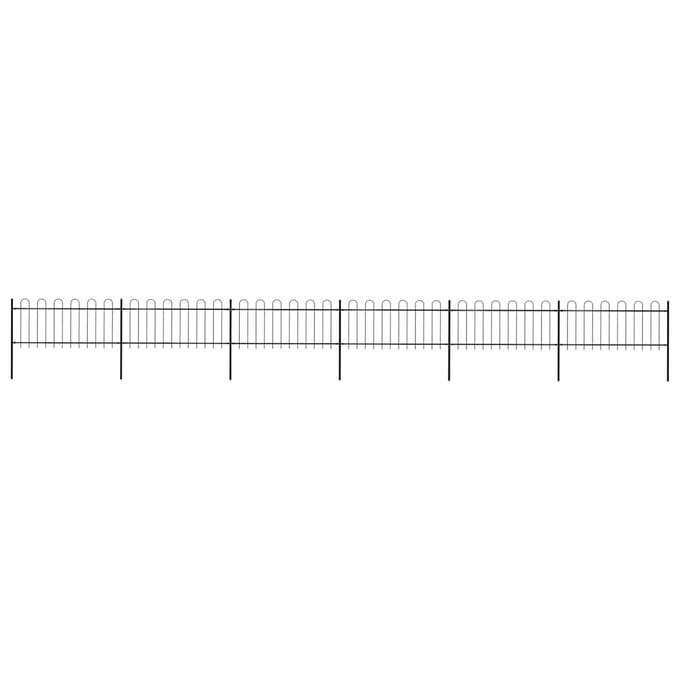 vidaXL - Tuinhek - met - ringtop - staal - 1005x80 - cm - zwart