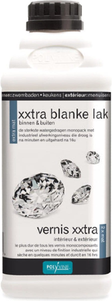 Polyvine XXtra Blanke lak extra mat 1 liter: de sterkste monopack lak verkrijgbaar.