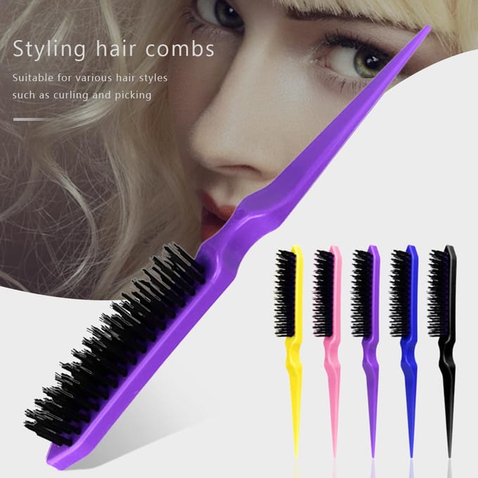 Peigne à Cheveux Professionnel Brosse à Cheveux Volumineuse Peignes de Coiffure de Salon Ligne Fine ABS Crêpage Outils de Coiffure Brosse à Cheveux noir