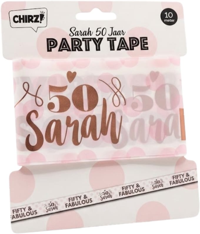 Afzetlint Sarah 50 - Rosé-Wit - 10 meter