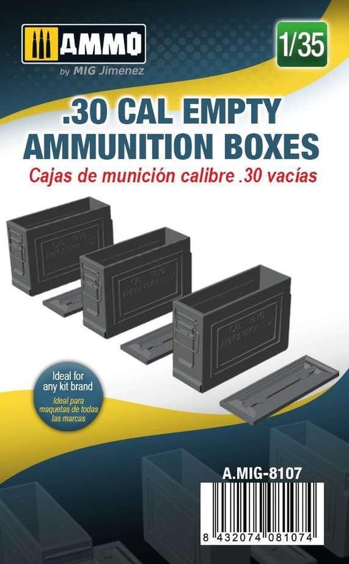 AMMO by Mig Jimenez Modelbouwpakket - AMMO MIG 8107 .30 CAL Empty Ammunition Boxes Resin onderdeel - 1:35 - Modelbouw
