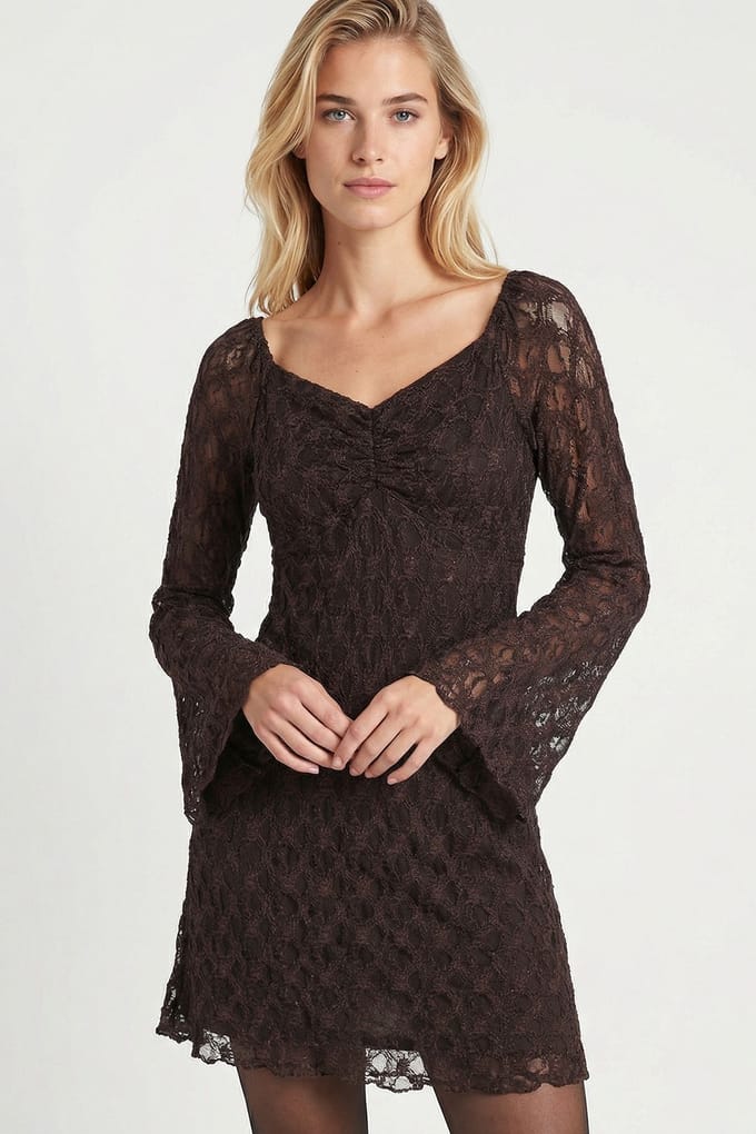 Bardot Kanten Midi Jurk