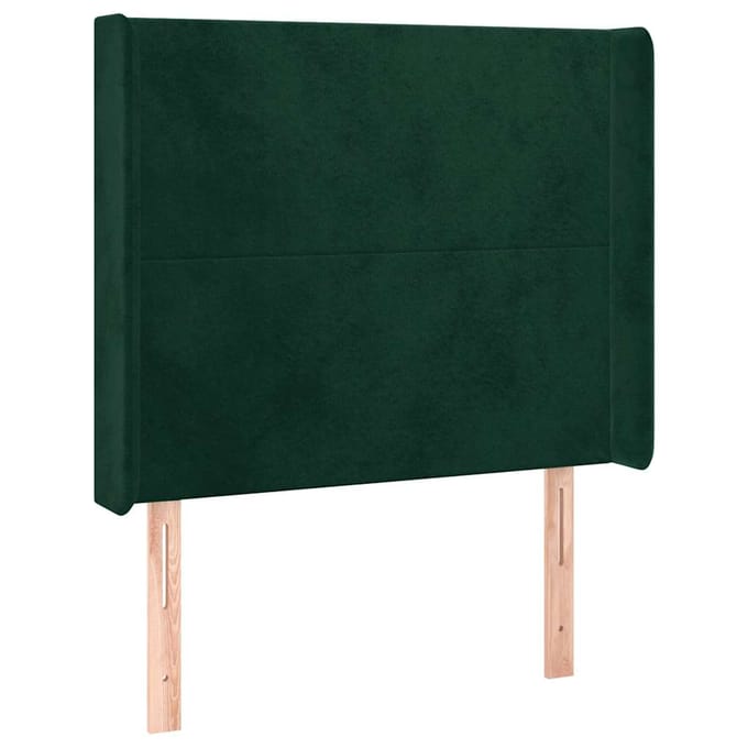 vidaXL - Hoofdbord - LED - 93x16x118/128 - cm - fluweel - donkergroen