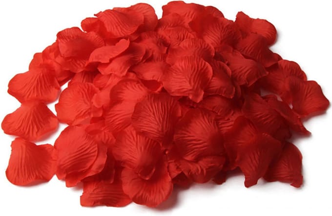 1000 rozenblaadjes (kunstbloem) Rood van stof voor Bruiloft en Romantiek / HaverCo