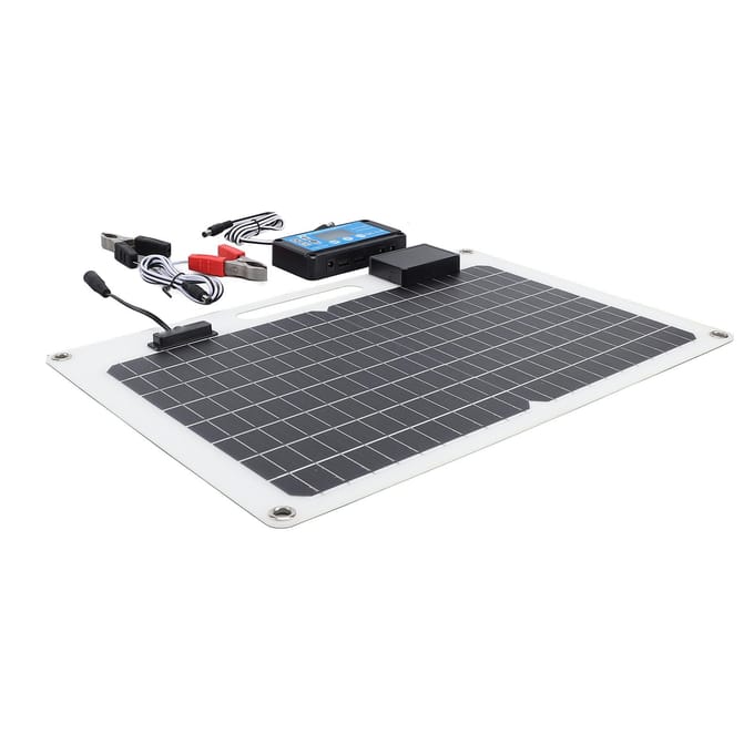Zonnepaneel Batterijlader 100W Monokristallijn Silicium 12V 24V Dubbele USB 100A Controller met black