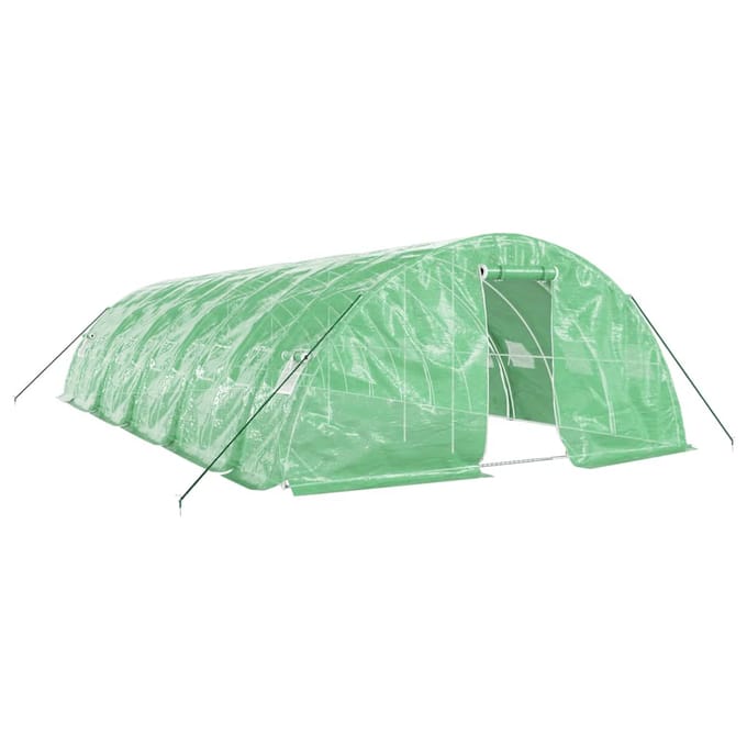 vidaXL - Tuinkas - met - stalen - frame - 50 - m² - 10x5x2,3 - m - groen