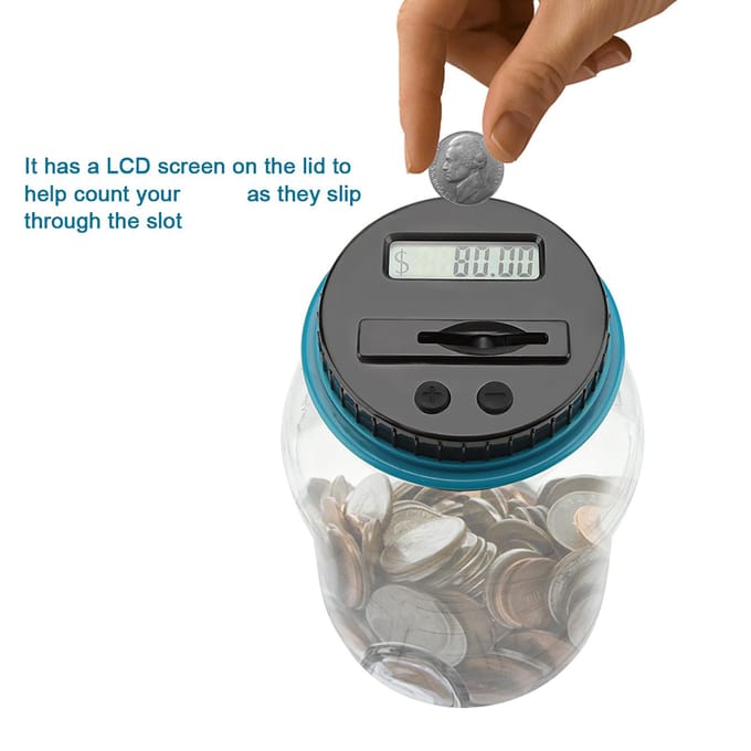 LCD Display Digitale Spaarpot Geldkistje Pot Dollar Munt Tellen Doos Geld Besparen Pot white