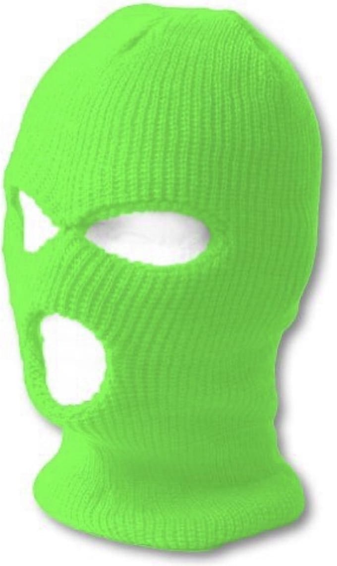 ***BivakMuts Neon Groene - Wintersport - Motor - Balaclava - Zichtbaarheid - van Heble® ***