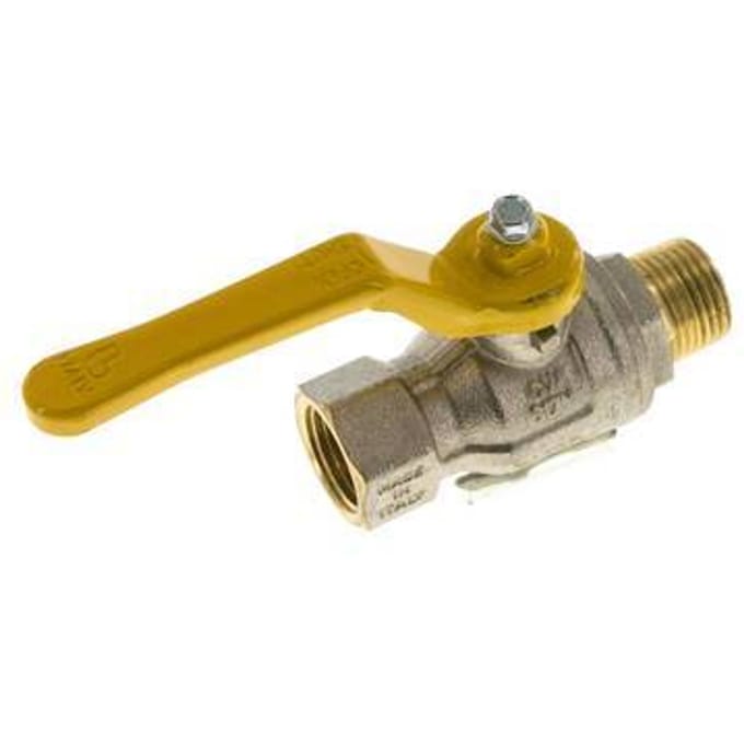 Buiten x Binnendraad R/Rp 1/2 inch Gas 2-Weg Messing Kogelkraan - BL2BN-M-GA-MF-012