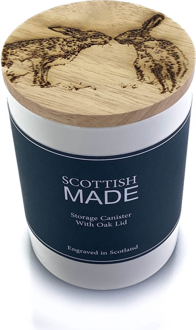 Voorraadpot kussende Hazen Small - 13x9 - Gegraveerd - Scottish Made