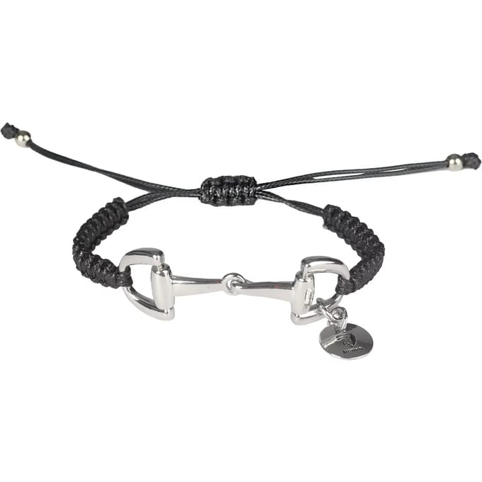 Horka Gevlochten Armbandje Bit Zwart/Zilver - One size