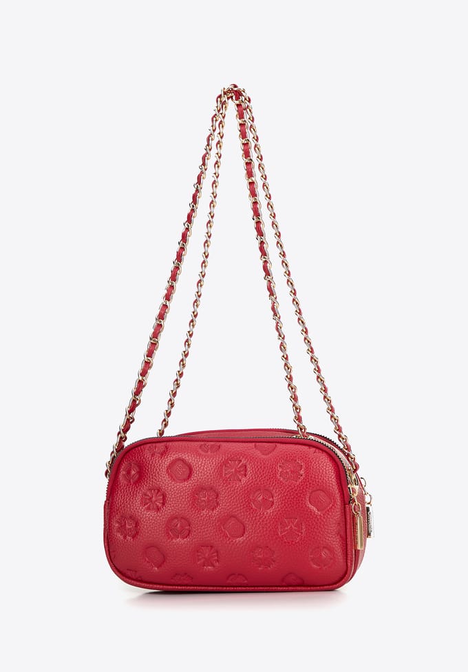 Wittchen Dames Leren Crossbody Tas met Ketting, Framboos, Natuurlijk Leer