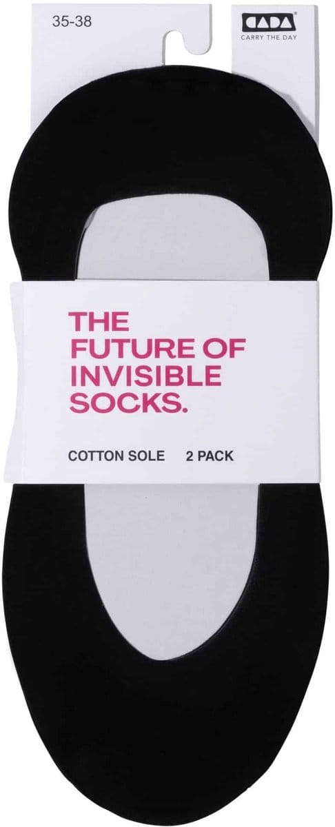 Onzichtbare footies 2-paar – Black – 39-42