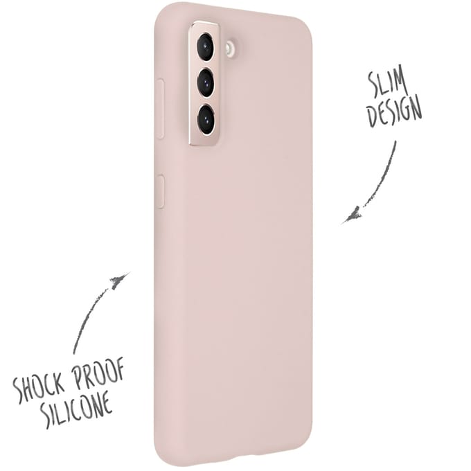 Accezz Hoesje - Geschikt voor Samsung Galaxy S21 - Liquid Silicone Backcover - Roze