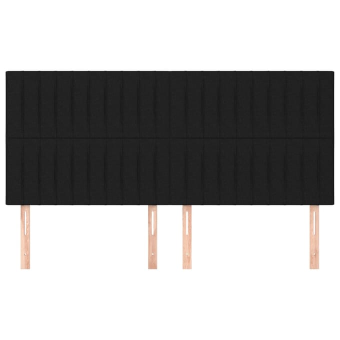 vidaXL - Hoofdbord - zwart - 200x5x118/128 - cm - stof