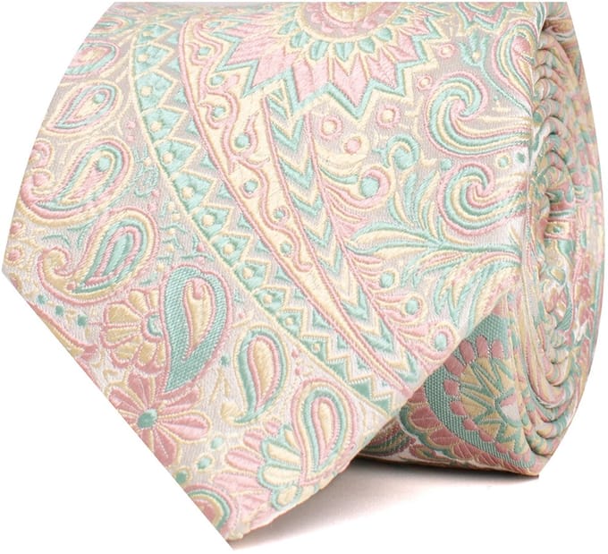 TRESANTI | BILLI | Zijden stropdas paisley | Multi pastel