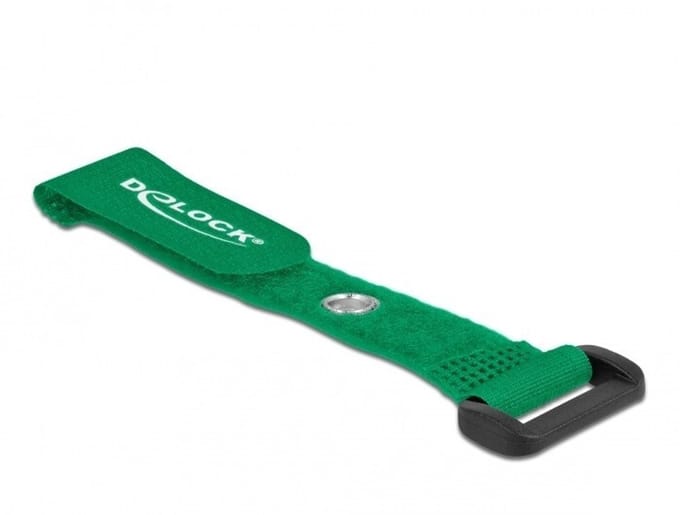 Delock Klittenband kabelbinder Om te bundelen (Ø x l) 7 mm x 150 mm Groen 5 stuk(s)