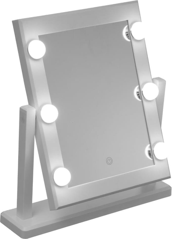 5five Make-up spiegel wit - LED verlichting - 2 lichtkleuren - hout - 37 x 9 x 41 cm