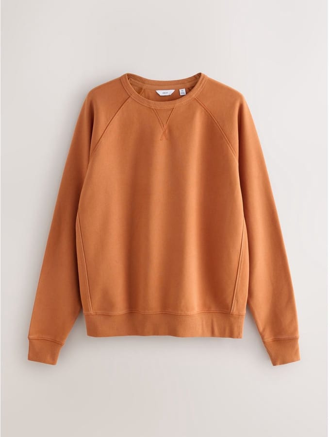 Next - Heren - Garment-dye sweatshirt van zware kwaliteit met ronde hals - Geel