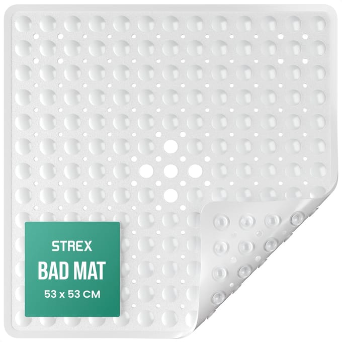 Strex Badmat / Antislipmat Douche - 53x53CM - Met Zuignappen - Douchemat Antislip voor Douche - Badkamermat