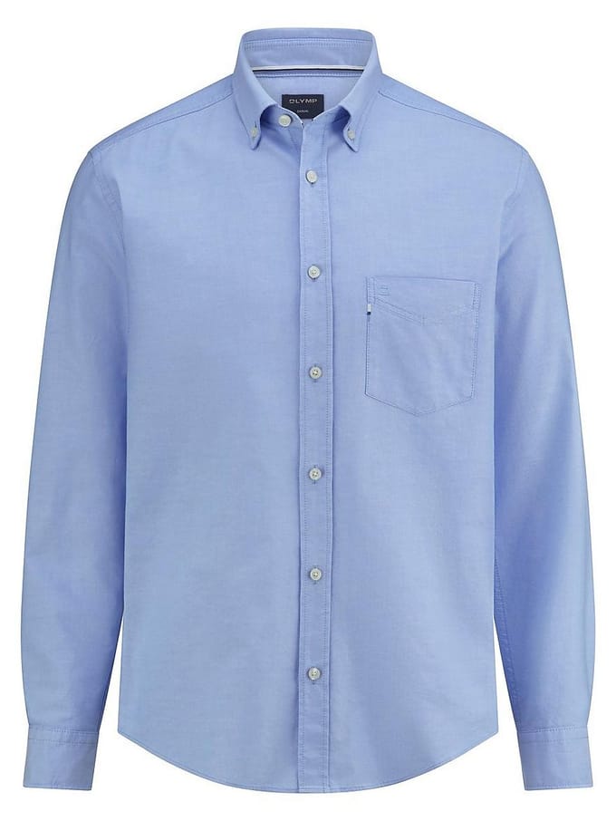 OLYMP Casual Overhemd, Regular Fit, Button-down, Blauw