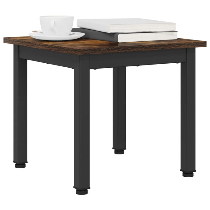 vidaXL - Salontafel - Rook - Eik - 40 - x - 40 - x - 36 - cm - Bewerkt - hout