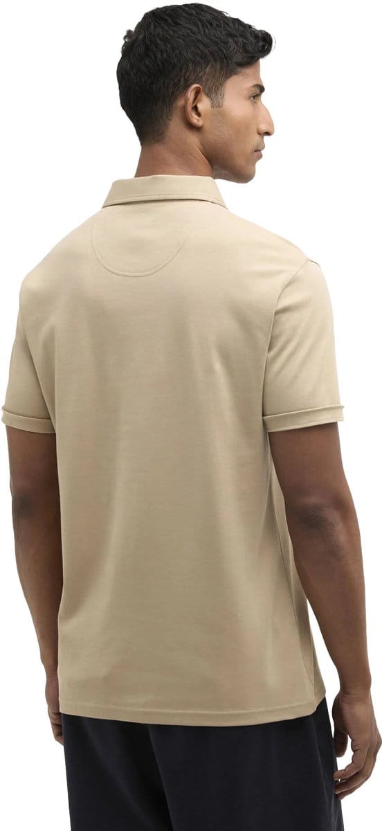 Polo Barbour beige korte mouw 3 knoops borstzak