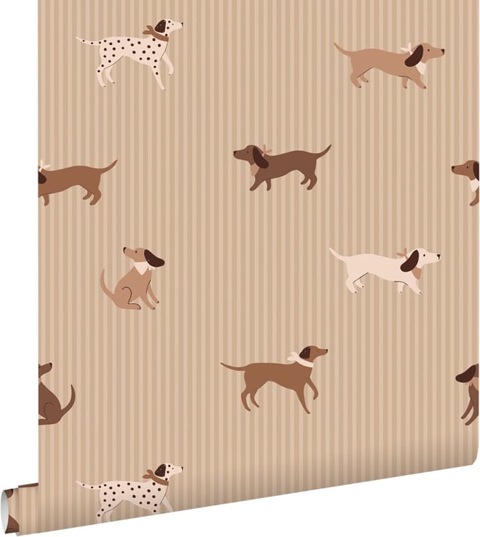 ESTAhome behang honden bruin - 50 x 900 cm - 131902