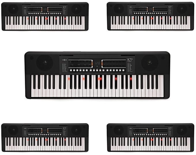 K1+ 61-Note Key-Lighting Keyboard with Bluetooth by Gear4music, 5 Pack