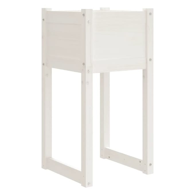 vidaXL - Plantenbak - 40x40x81 - cm - massief - grenenhout - wit