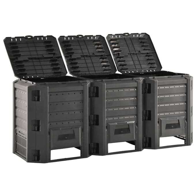 vidaXL - Compostbak - 1200 - L - zwart