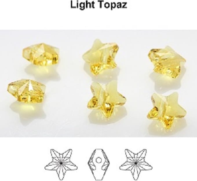 Swarovski Elements, 18 stuks Swarovski sterkralen, 8mm, light topaz, 5714