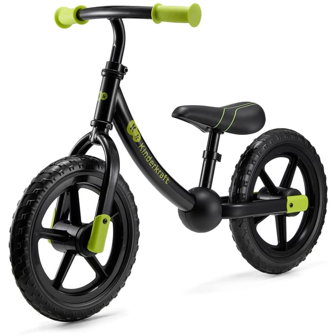 Kinderkraft 2WAY NEXT - Loopfiets - Grote EVA Wielen - Verstelbaar Zadel en Stuur - Zwart