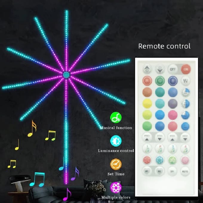 Vuurwerk Led Strip Light Bluetooth Smart Neon Strip App Led Lichten Strips Usb 5V Led Strips Kerstfeest Nieuwjaar Decoratie