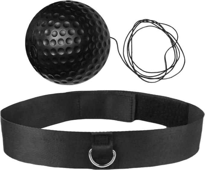 Boksbal met hoofdband - Reflex bal set - Verbeter reactiesnelheid - Compact en draagbaar - 186 cm lengte - Zwart