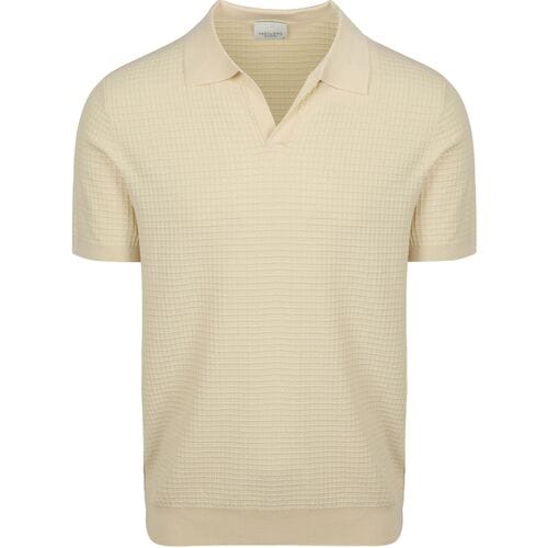 Polo Shirt Korte Mouw Profuomo Poloshirt Riva Structure Ecru