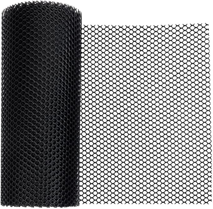 Dailygoods - 5m x 30cm Zwart Plastic Kippengaas Hekwerk - Pluimvee Schermen Met Kabelbinder
