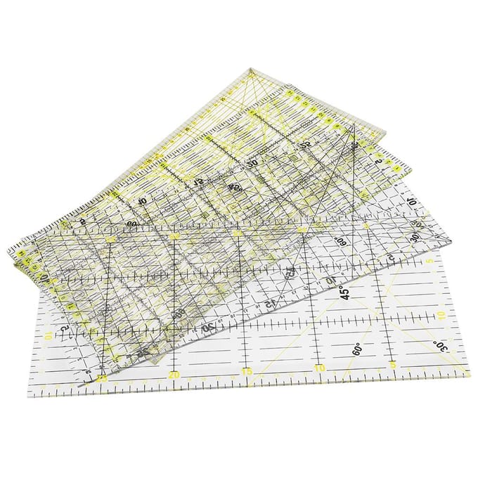 4 Stuks Naaien Quilten Liniaal Tekenen Stiksels DIY Knutselen Schaal Meetinstrument 15x30cm Met Rasterlijn gray