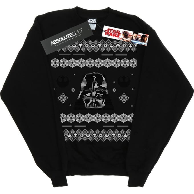 Star Wars Heren Kerstmis Darth Vader Fair Isle Sweatshirt (Zwart)
