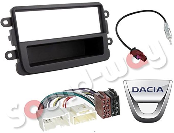 1 DIN Autoradio Radiopaneel Frame met Antenne Adapter en ISO Adapterkabel