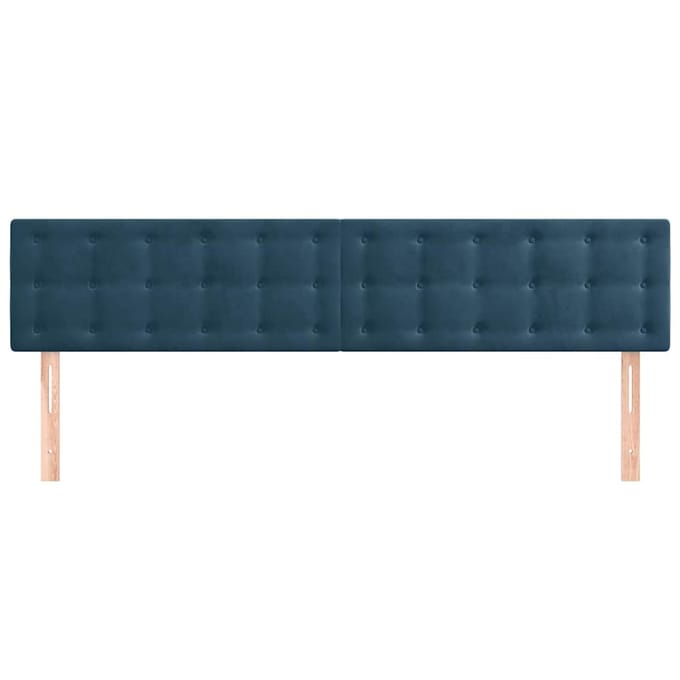 vidaXL - Hoofdborden - 160x5x78/88 - cm - fluweel - donkerblauw