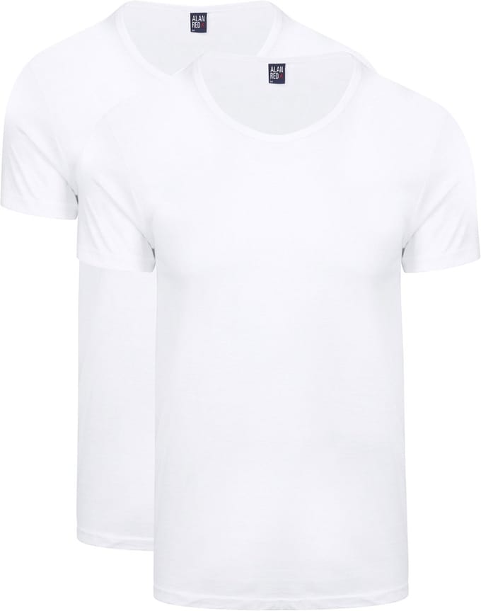 Alan Red T-shirt James 2Pack Ronde Hals Wit (6660)