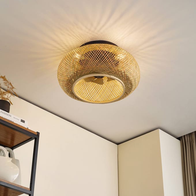 Lucande plafondventilator met licht Cordie, DC, stil, Ø 53 cm